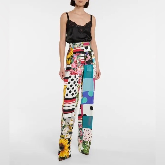 Dolce & Gabbana Multicolor Wide Leg Pants- NWT SIZE 36 IT - Picture 1 of 8